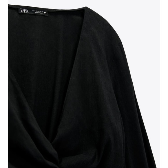 Zara LINEN BLEND KNOTTED TOP​ - Picture 4 of 4